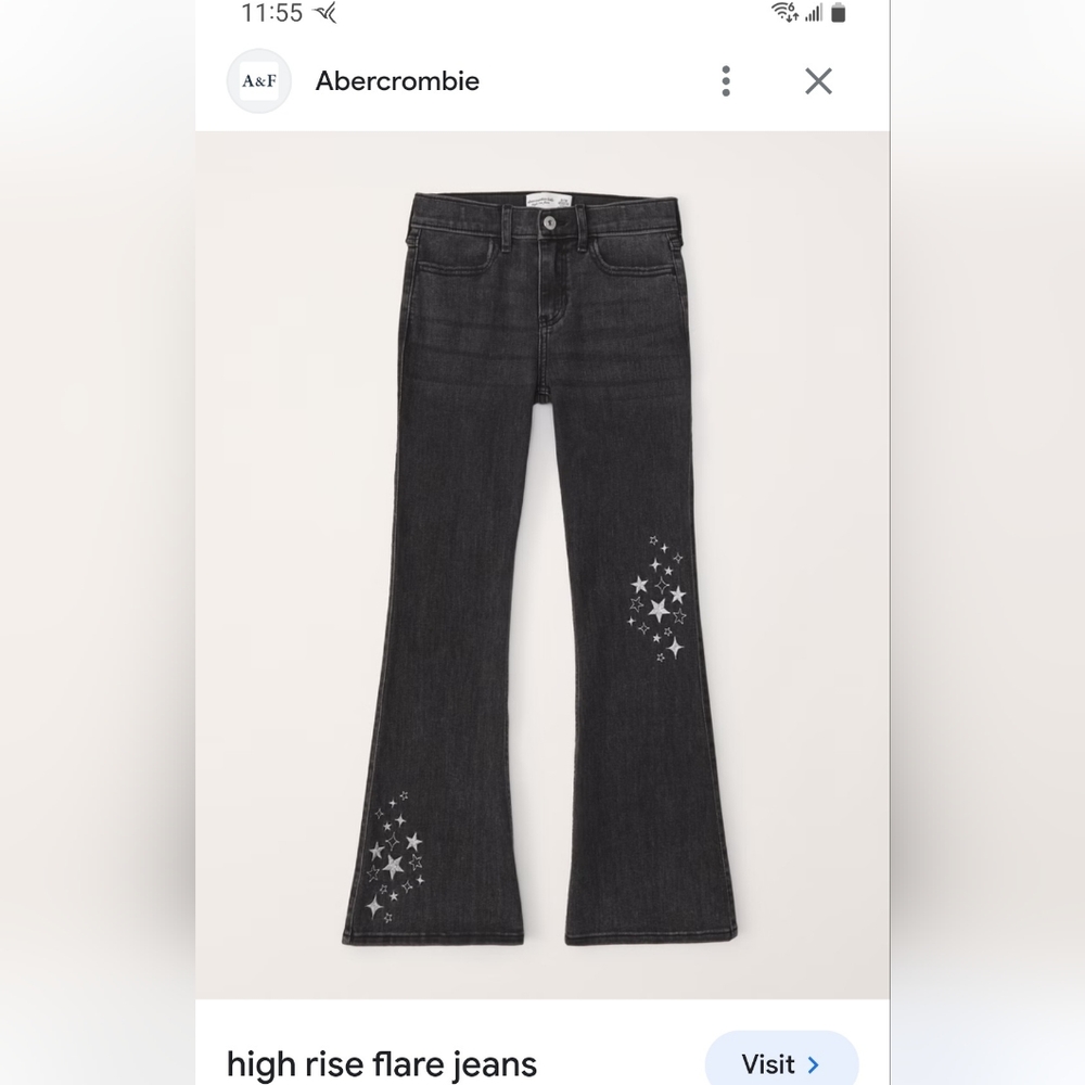 Abercrombie kids black wash flare jeans